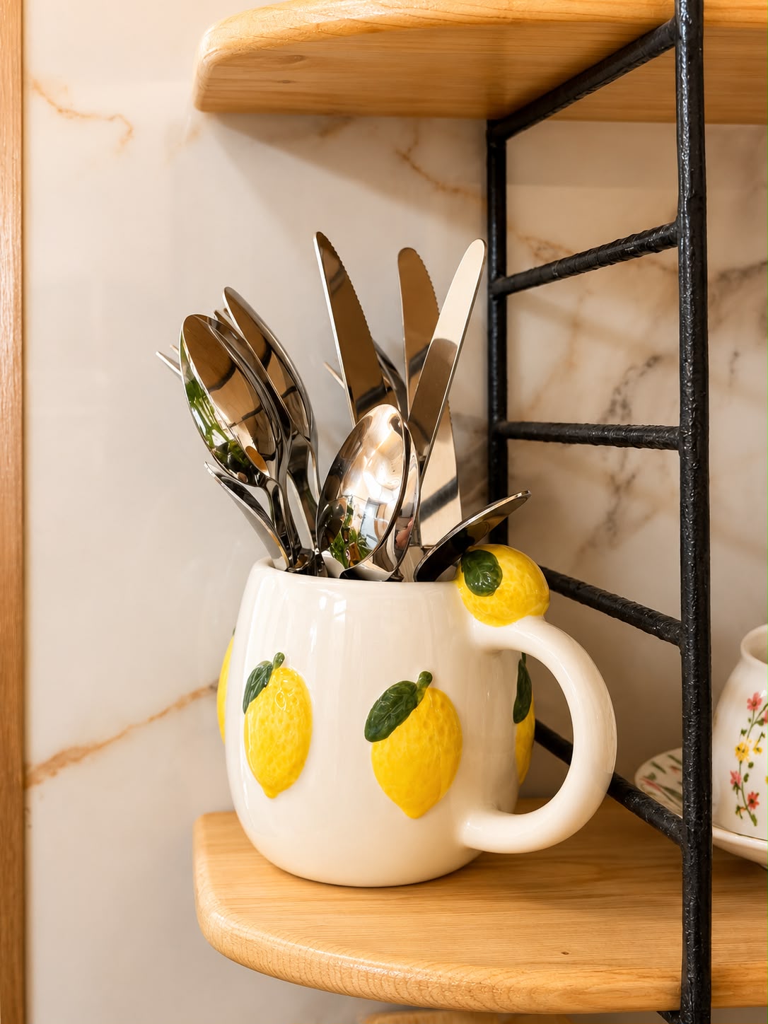 Kitchen detail with lemon mug